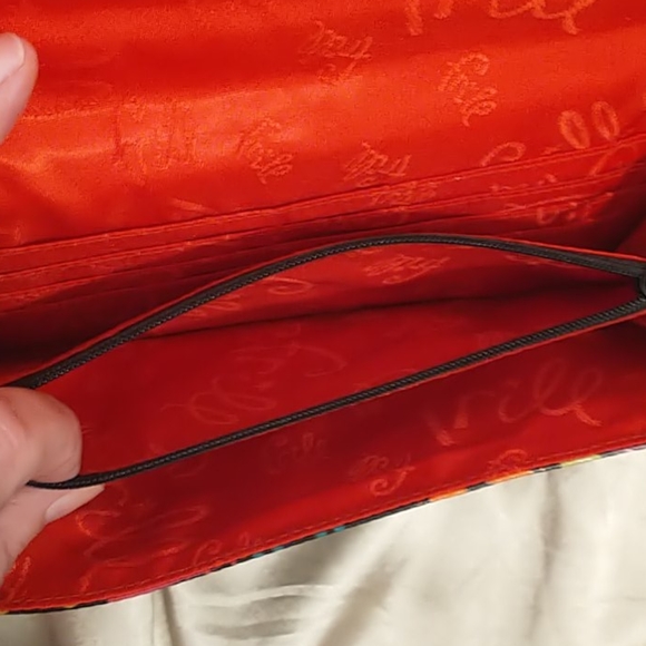 Vera Bradley Patent Leather Multi Colored Logo Clutch - Picture 6 of 8